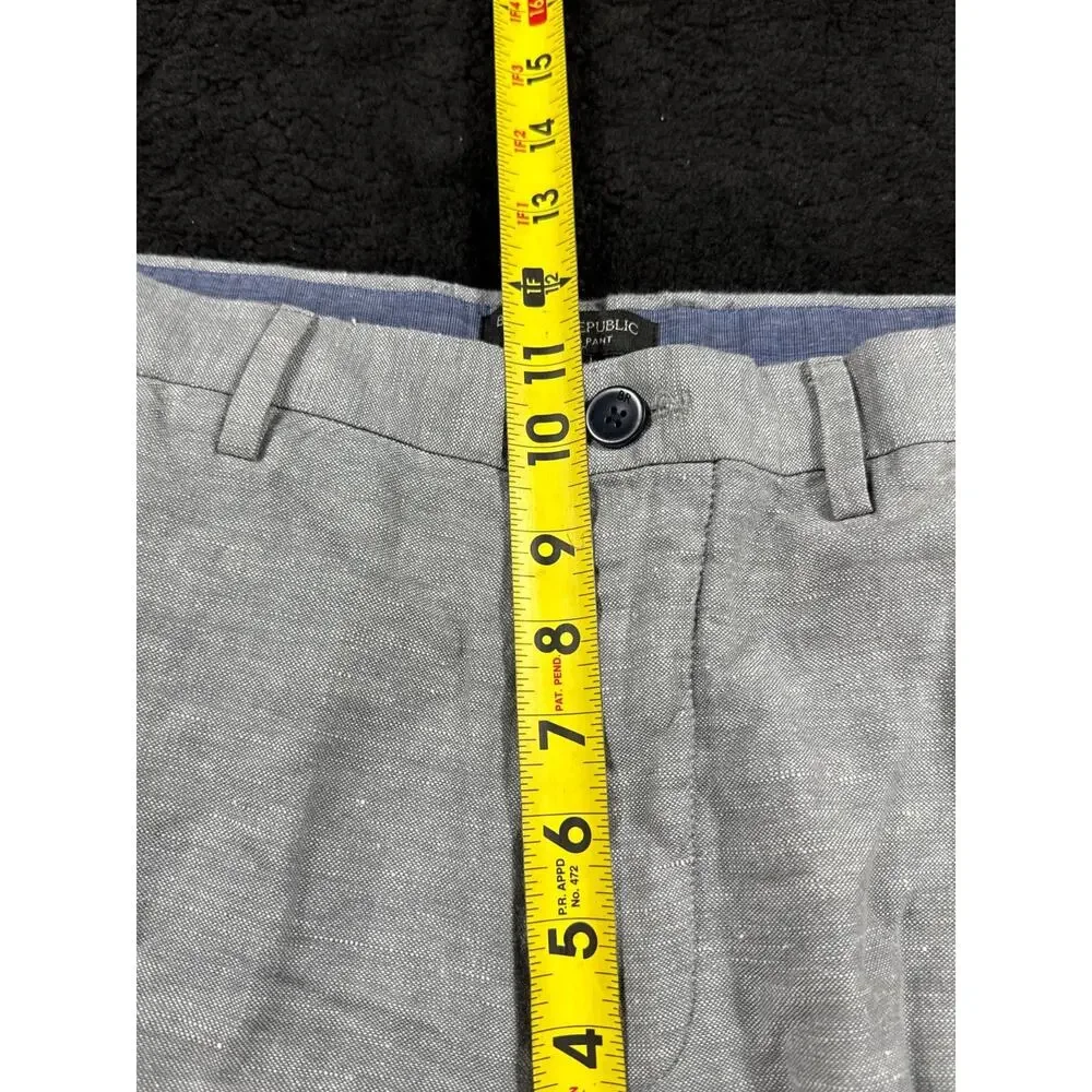 Banana Republic Pants Mens 33x32 Gray Linen Kentfield Pant Blend Casual Beach